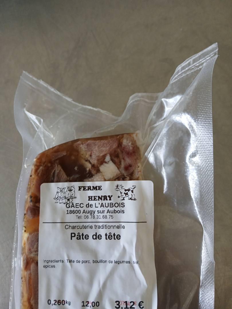 Pâté de tête Ferme Henry : photo du produit rappelé le 15/09/2025