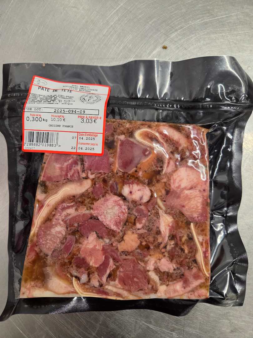 Pâté de tête Maison Bareil : photo du produit rappelé le 07/04/2025