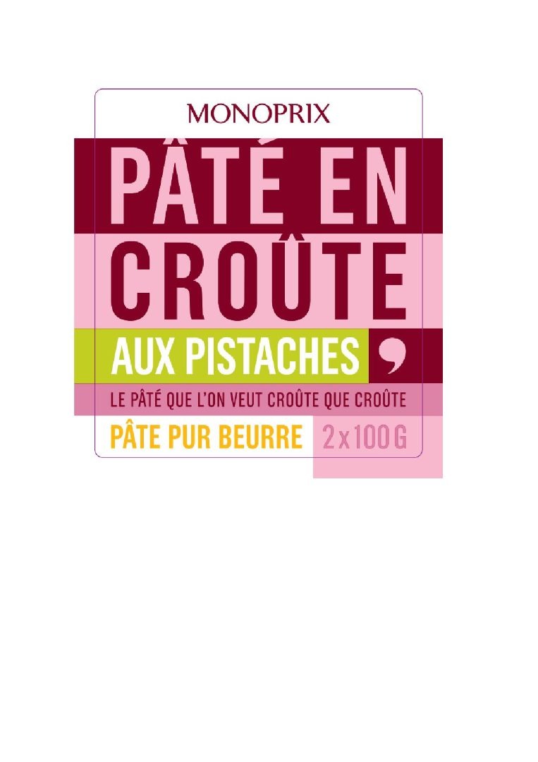 Pâté en croûte aux pistaches Monoprix : photo du produit rappelé le 17/10/2022