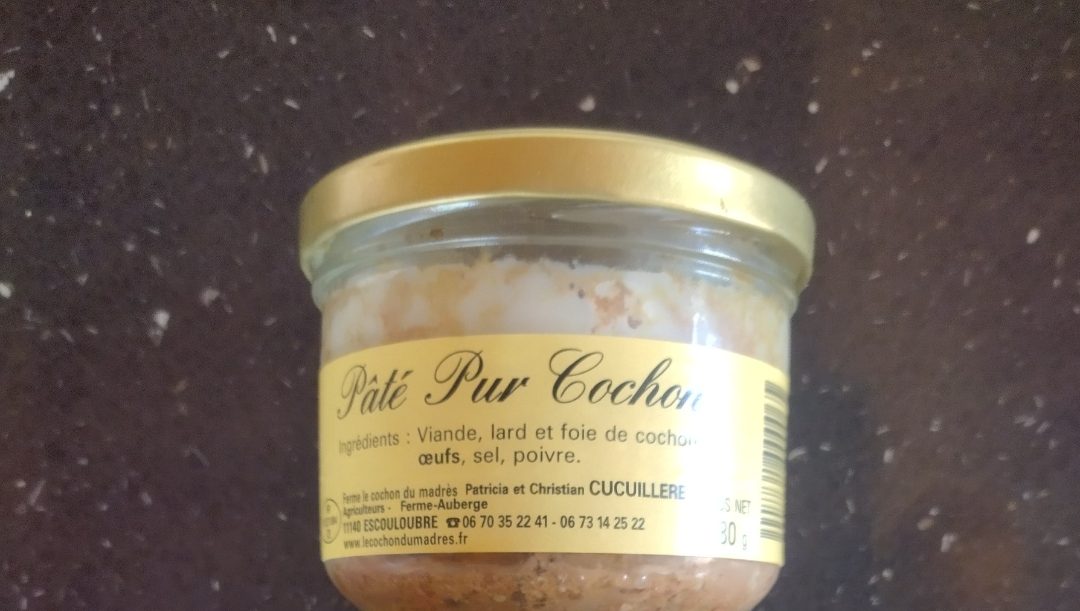 Pâté pur cochon 180g et 280g Le Cochon du Madres : photo du produit rappelé le 23/10/2026