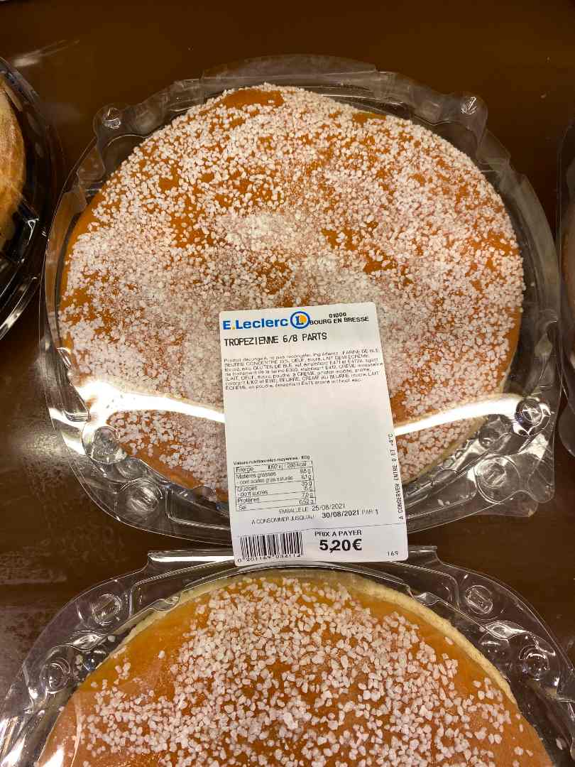 Pâtisserie : tropezienne Sans Marque - Fabrication par le Magasin : photo du produit rappelé le 25/08/2021