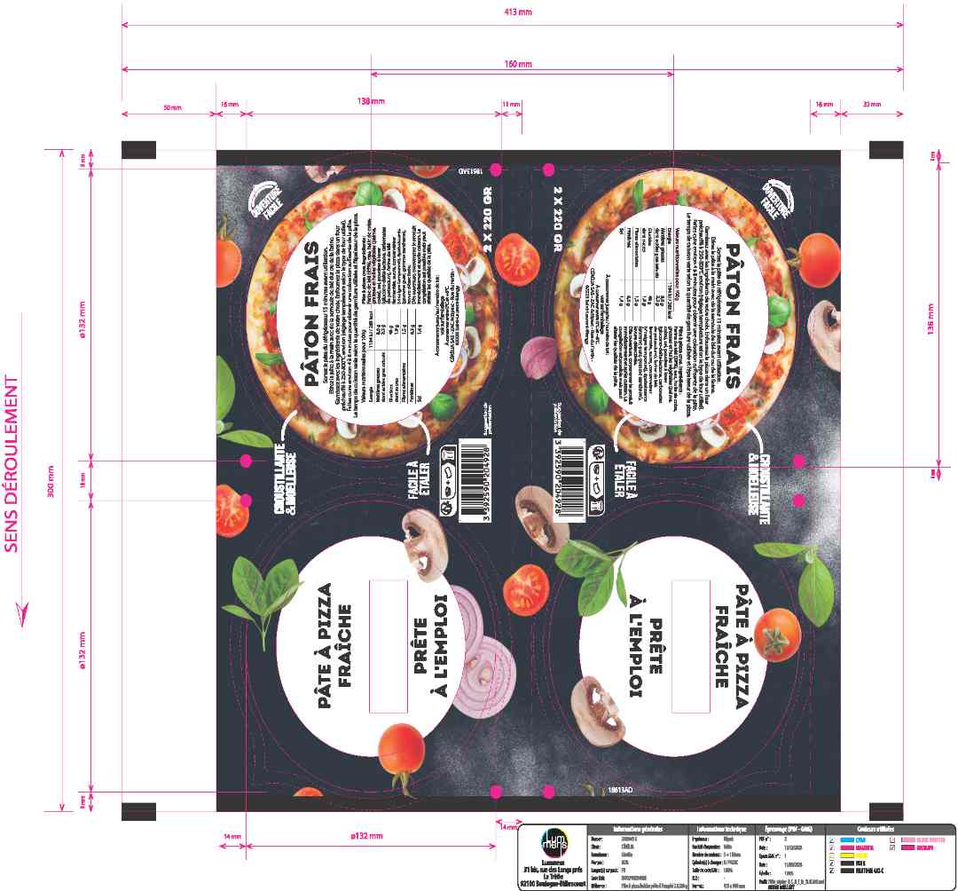Pâtons frais - pâte à pizza fraiche : photo du produit rappelé le 23/07/2025