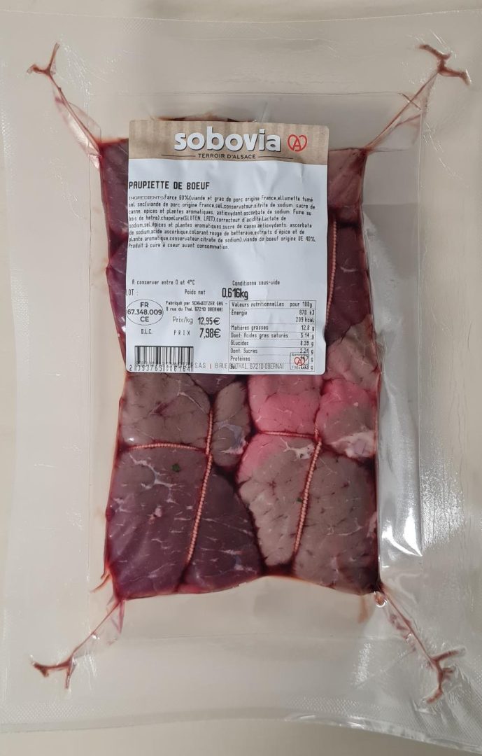 Paupiette de bœuf Sobovia : photo du produit rappelé le 22/07/2024
