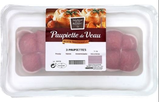 Paupiette de veau recette Carrefour Selection de Nos Bouchers : photo du produit rappelé le 04/01/2024