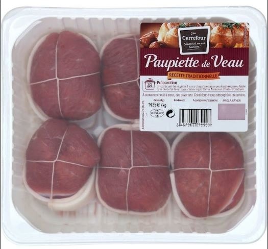 Paupiette de veau recette Carrefour Selection de Nos Bouchers : photo du produit rappelé le 13/11/2025