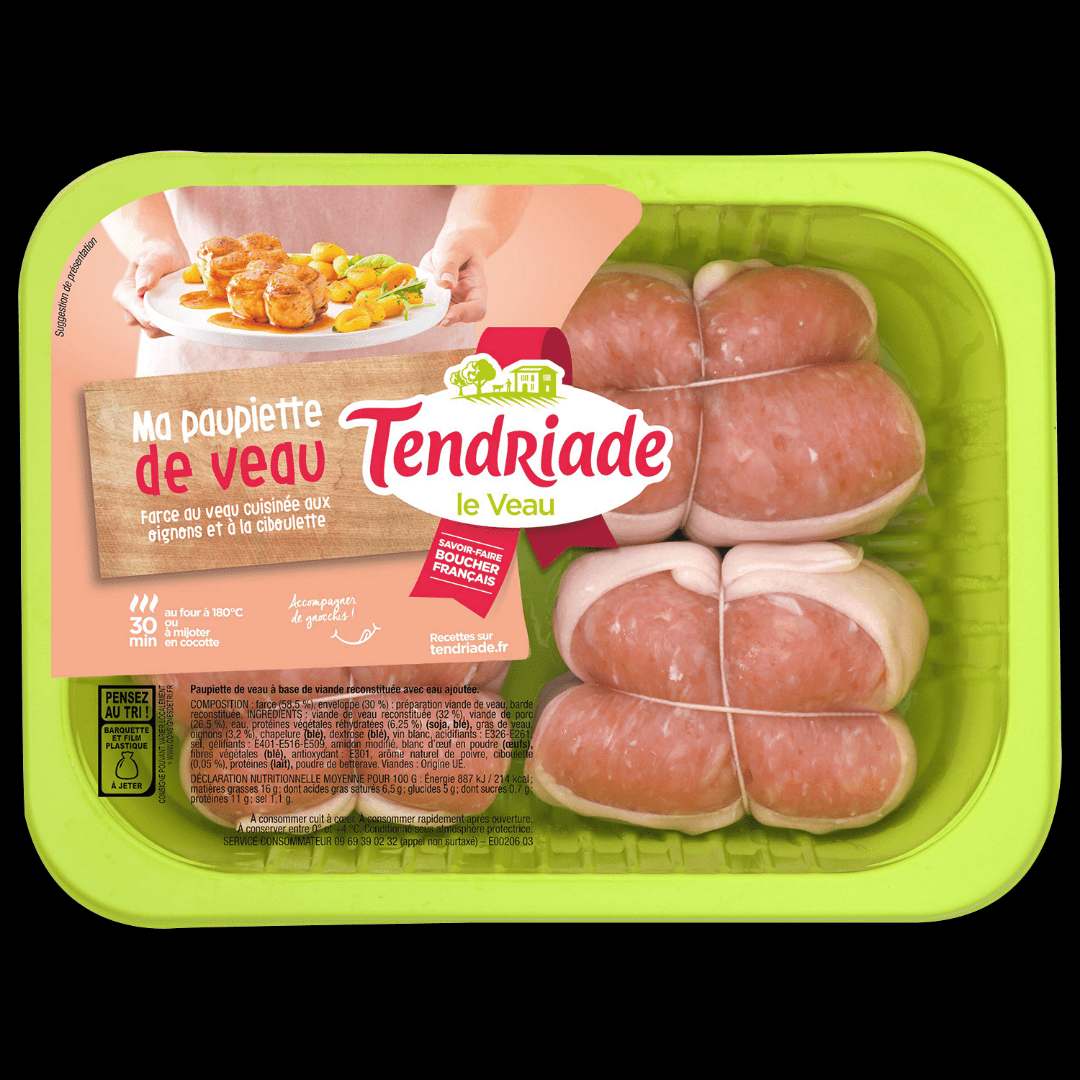 Paupiette de veau Tendriade : photo 2 sur 4 du produit rappelé le 11/04/2024