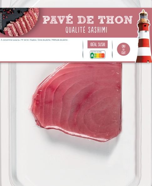 Pavé de thon qualité sashimi : photo du produit rappelé le 04/10/2022