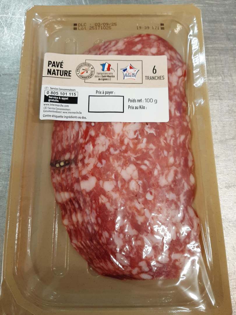 Pavé nature 6tr 100g Producteurs et Commercants : photo 2 sur 2 du produit rappelé le 09/07/2025