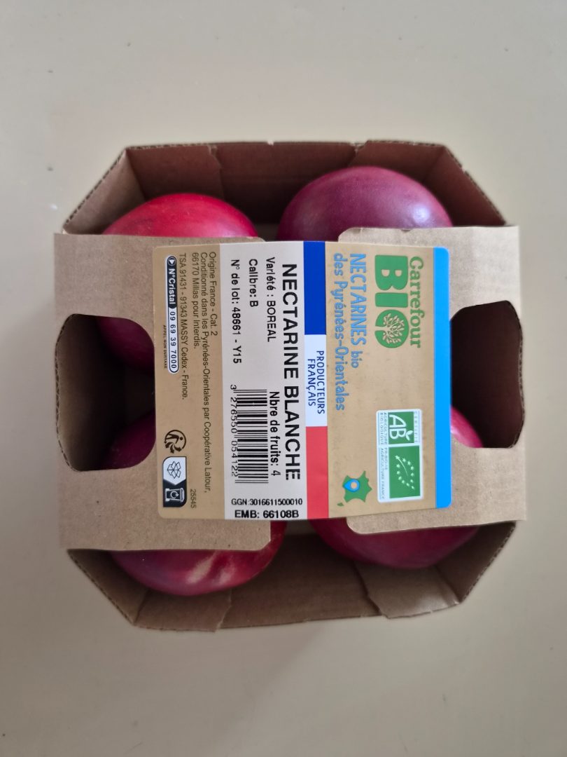 Pêches et nectarines bio des pyrénées-orientales Carrefour BIO : photo du produit rappelé le 17/06/2026