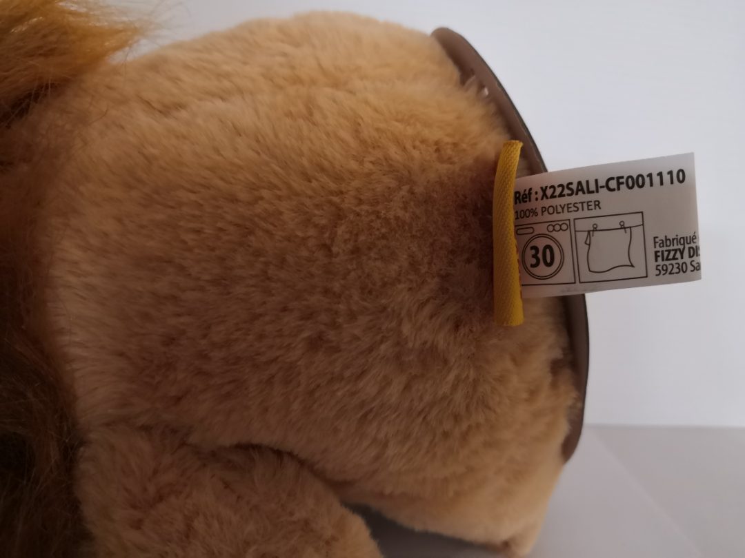 Peluche safari animal lion Fizzy : photo 3 sur 3 du produit rappelé le 15/02/2023