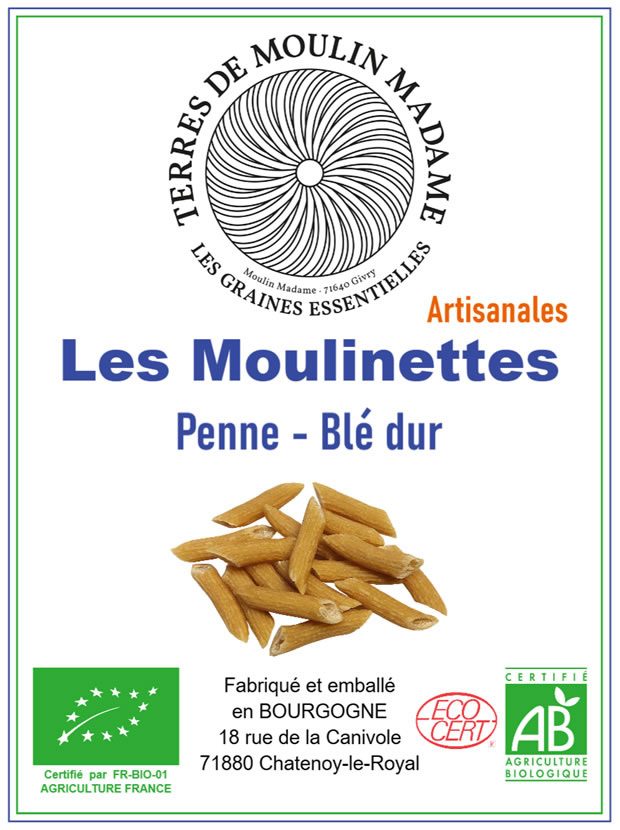 Penne blé dur Les Moulinettes : photo du produit rappelé le 01/07/2026