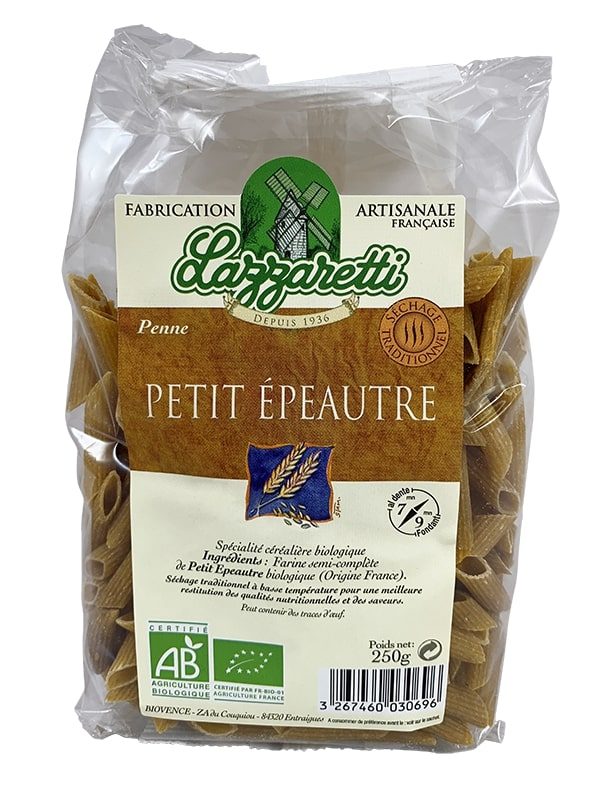 Penne petit épeautre 250g bio Lazzaretti : photo du produit rappelé le 12/09/2025