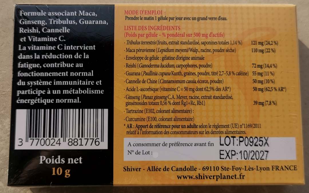 Perfapex Shiver : photo du produit rappelé le 16/01/2026