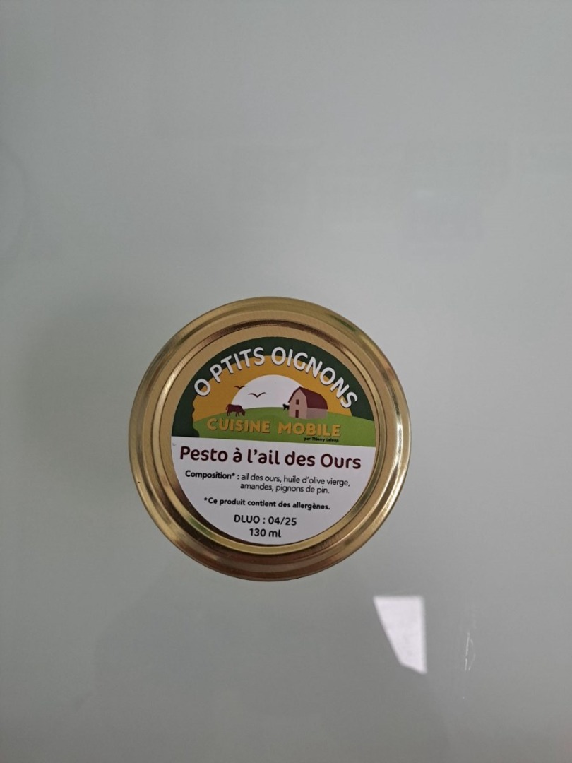 Pesto a l'ail des ours O Ptits Oignons - Cuisine Mobile par Thierry : photo du produit rappelé le 10/09/2024