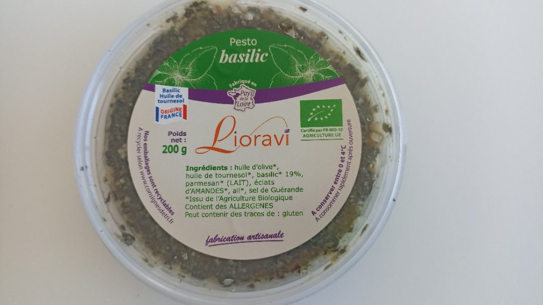 Pesto vert 125gr Lioravi : photo du produit rappelé le 12/09/2023