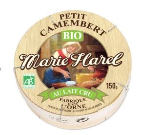 Petit camembert au lait cru bio Marie Harel : photo du produit rappelé le 21/03/2023
