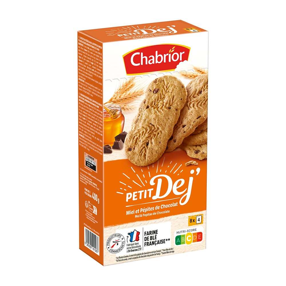 Petit dèj miel et pépites de chocolat Chabrior : photo du produit rappelé le 07/02/2024