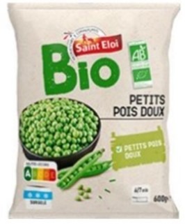 Petit pois doux bio surgelé Saint Eloi : photo du produit rappelé le 09/01/2023