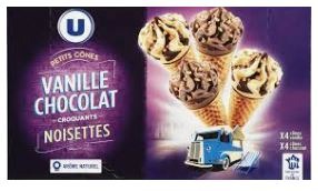 Petits cônes x8 344g U : photo du produit rappelé le 03/08/2021
