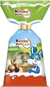 Petits oeufs de chocolat au lait avec fourrage lait, noisette, cacao Kinder : photo du produit rappelé le 08/04/2022