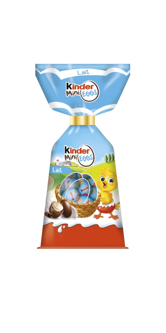 Petits oeufs de chocolat au lait avec fourrage lait, noisette, cacao Kinder : photo 3 sur 4 du produit rappelé le 08/04/2022