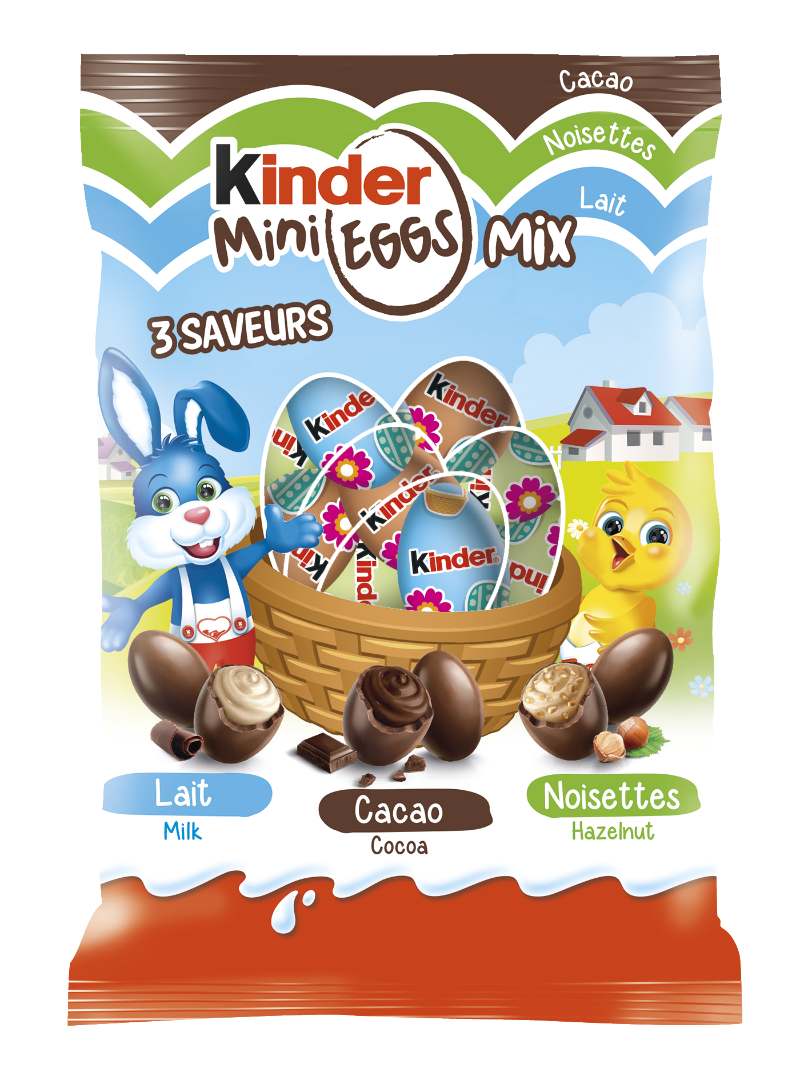Petits oeufs de chocolat au lait avec fourrage lait, noisette, cacao Kinder : photo 4 sur 4 du produit rappelé le 08/04/2022