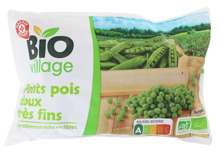Petits pois doux tres fins 600g surgeles BIO Village : photo du produit rappelé le 31/12/2021