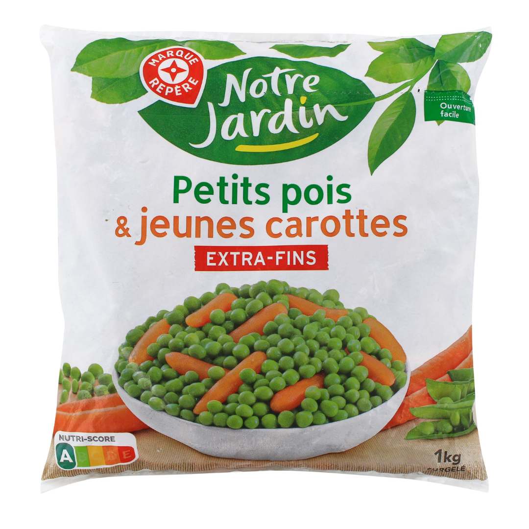 Petits pois & jeunes carottes surgelés 1kg Notre Jardin : photo du produit rappelé le 05/09/2025