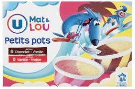 Petits pots U : photo du produit rappelé le 02/08/2021