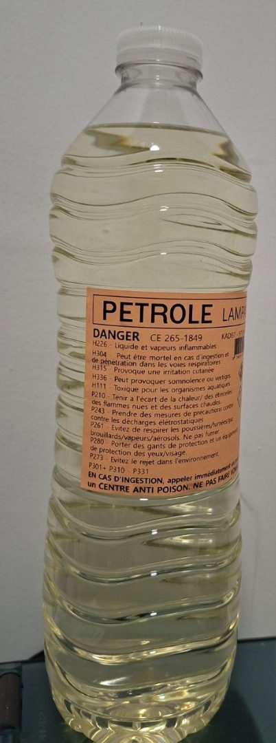 Petrole lampant : photo du produit rappelé le 20/08/2026