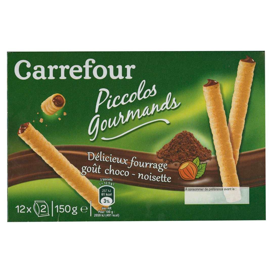 Piccolos gourmands délicieux fourrage goût choco-noisette Carrefour : photo du produit rappelé le 29/06/2022