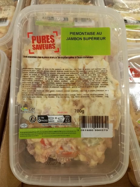 Piemontaise jambon superieur : photo du produit rappelé le 21/07/2025