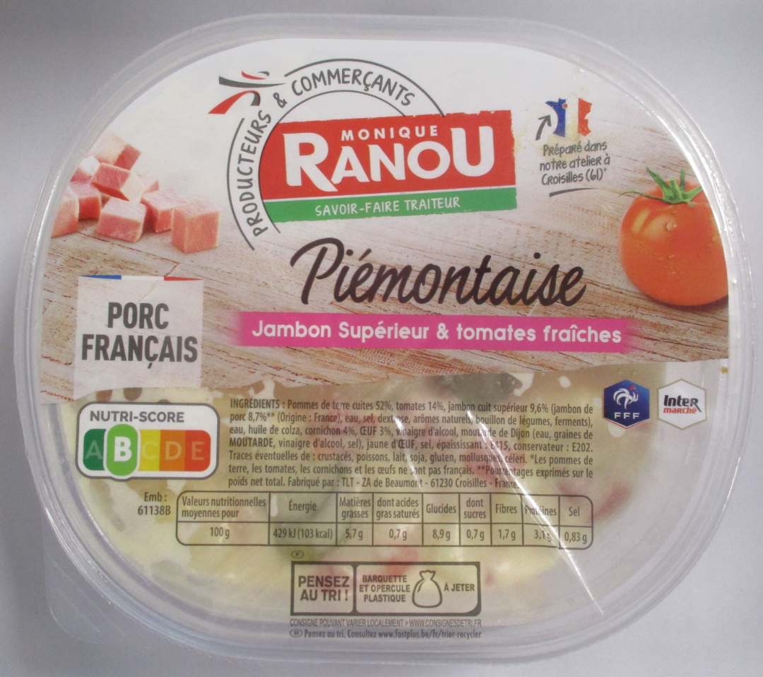 Piemontaise Monique Ranou : photo du produit rappelé le 09/06/2022