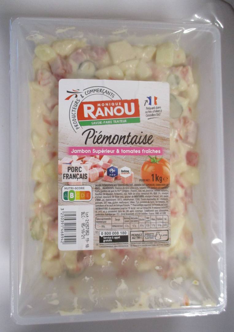 Piemontaise Monique Ranou : photo 3 sur 3 du produit rappelé le 09/06/2022