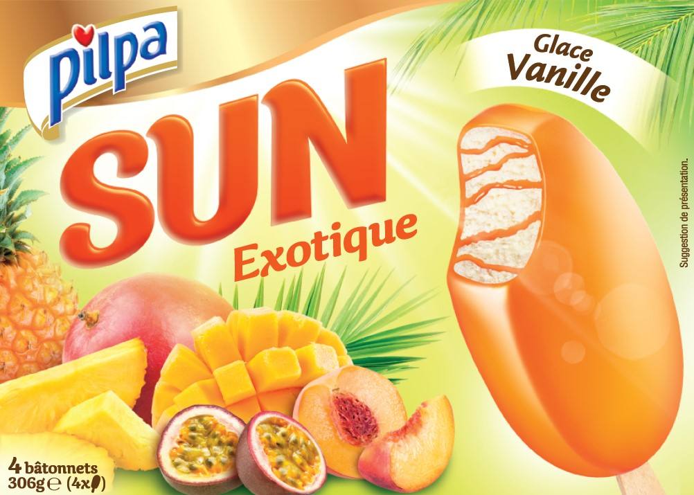 Pilpa batonnets sun vanille - exotique x 4 : photo du produit rappelé le 09/08/2021