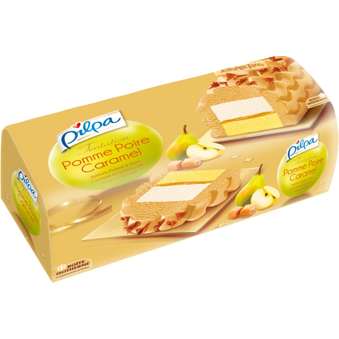 Pilpa buche tentation pomme poire caramel 547g : photo du produit rappelé le 04/08/2021