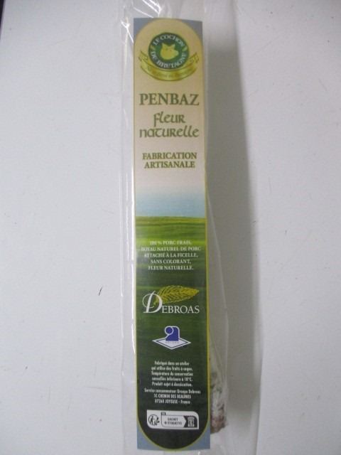 Pinbaz -saucisse sèche droite 250g Cochon de Bretagne : photo du produit rappelé le 19/02/2026