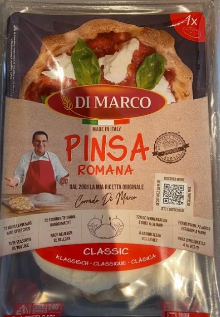 Pinsa 230g Di Marco : photo du produit rappelé le 15/10/2024