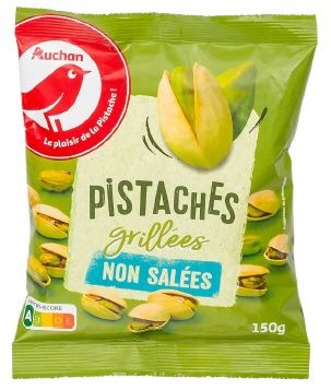 Pistaches grillées non salées 150g Auchan : photo du produit rappelé le 04/07/2025