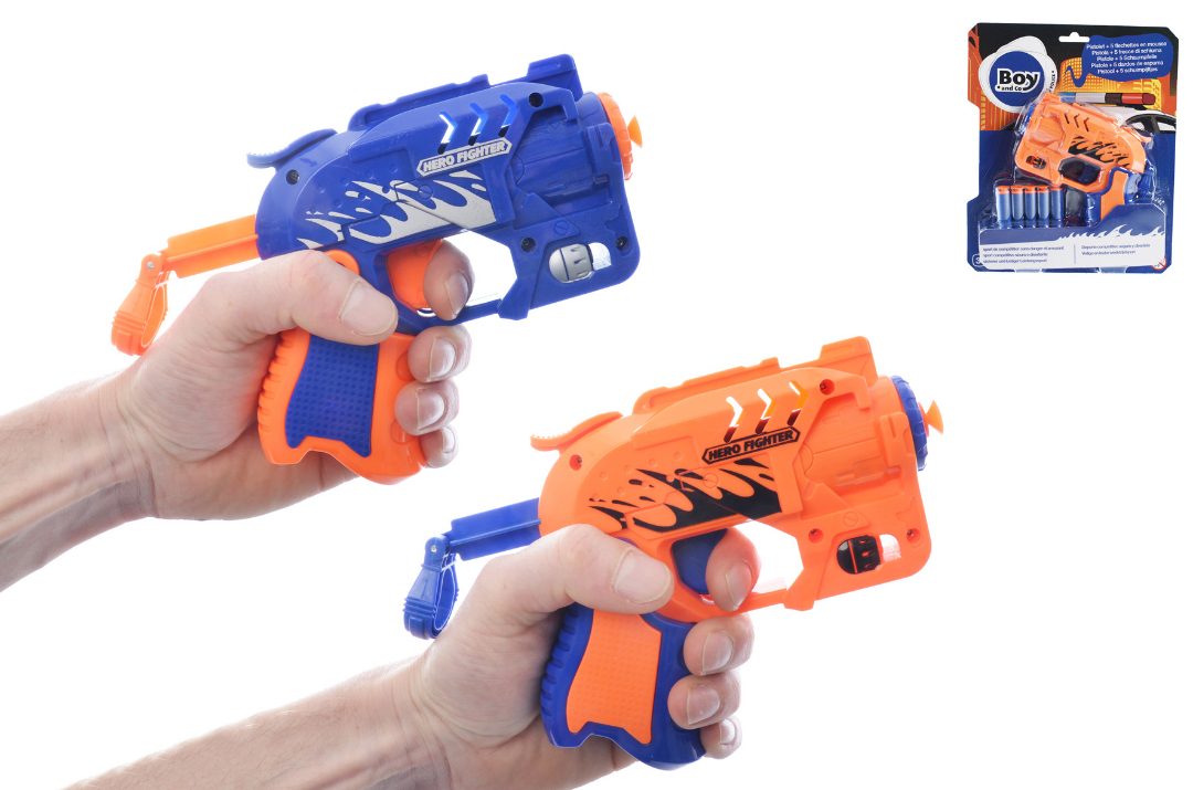 Pistolet avec 5 flechettes en mousse Boy N Co : photo du produit rappelé le 21/11/2022