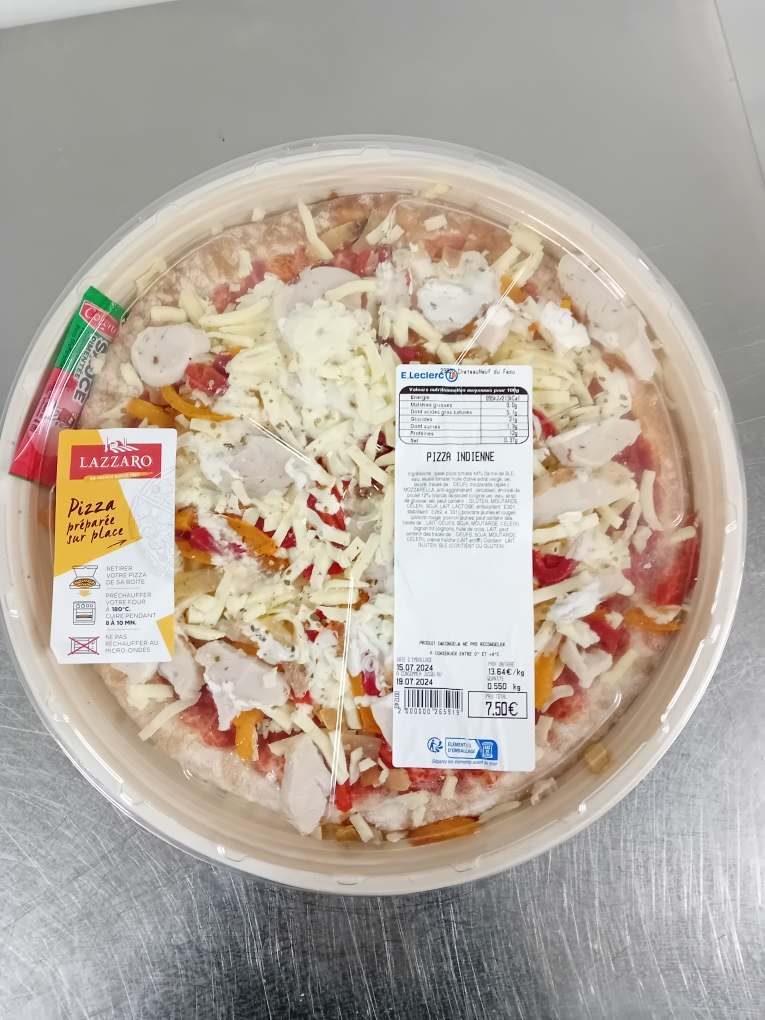 Pizza : photo du produit rappelé le 16/07/2024