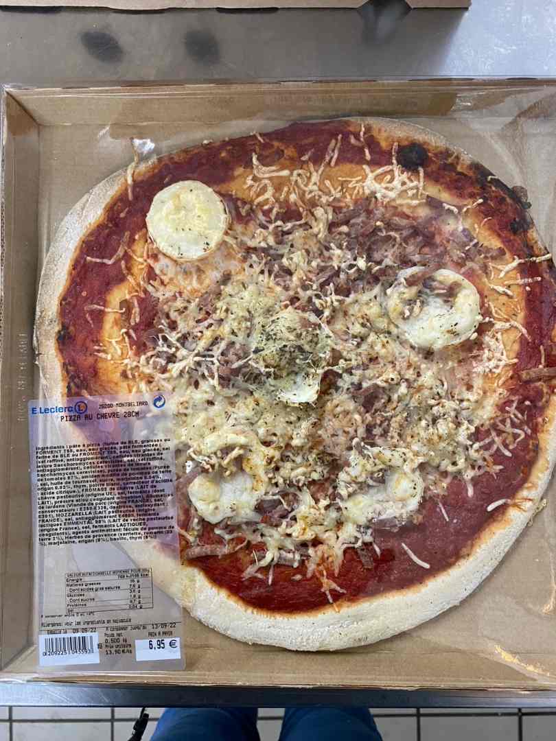 Pizza au chèvre E.Leclerc Montbeliard : photo 1 sur 2 du produit rappelé le 12/09/2022