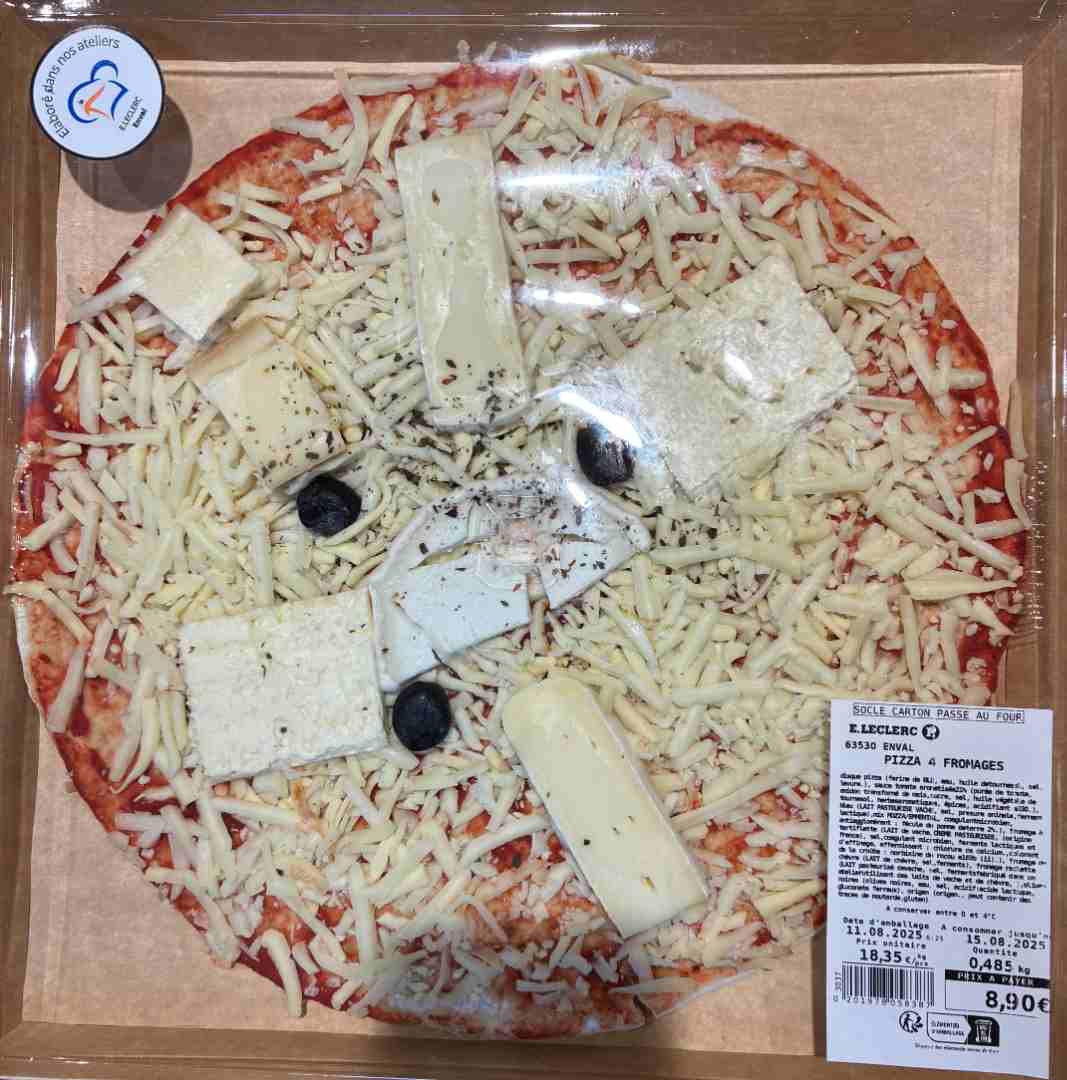 Pizzas / bruschettas chèvre Production Interne : photo du produit rappelé le 12/08/2025