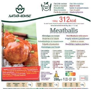 Plat préparé boulettes à la tomate Naturhouse : photo du produit rappelé le 20/01/2022