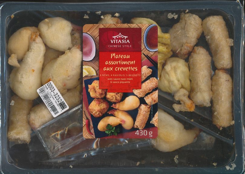Plateau assortiment aux crevettes 430g Vitasia : photo du produit rappelé le 02/09/2022