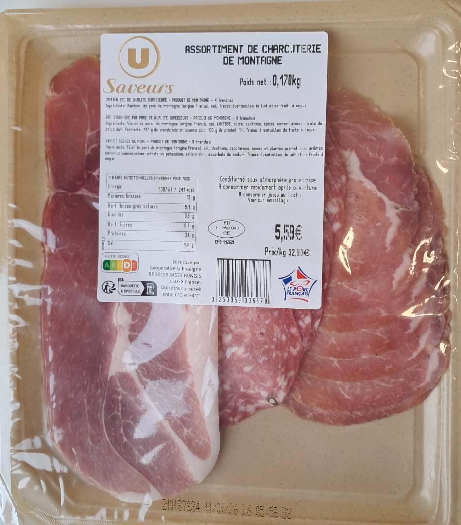 Plateau de montagne u saveurs : photo du produit rappelé le 10/11/2025