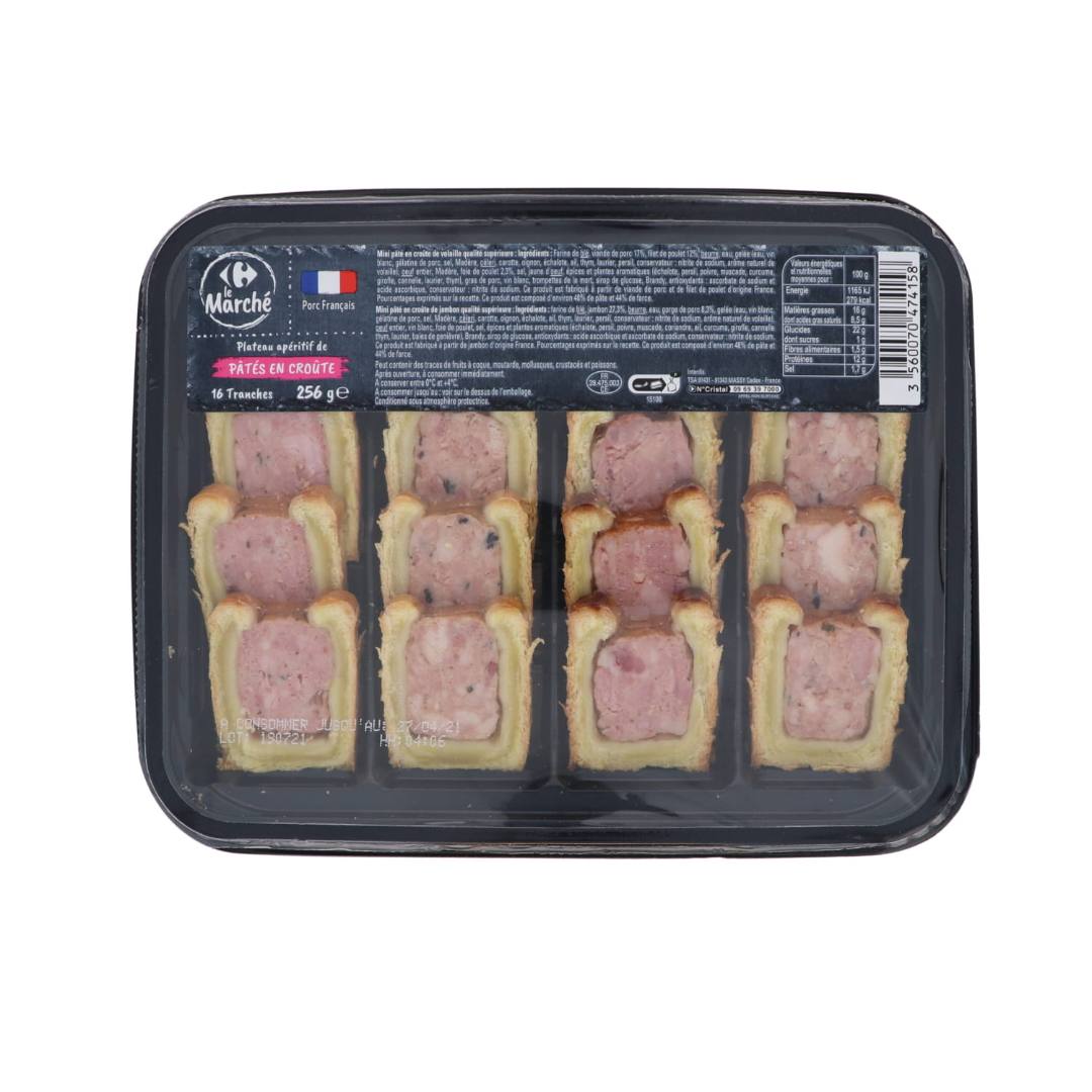 Plateau de pate croute jambon et volaille Carrefour le Marché : photo du produit rappelé le 19/06/2021