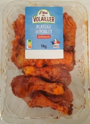 Plateau de poulet à la mexicaine 1kg L’Étal du Volailler : photo du produit rappelé le 04/06/2024