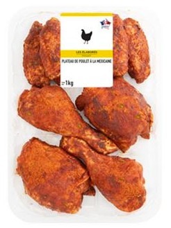 Plateau poulet a la mexicaine 1kg : photo du produit rappelé le 07/10/2026