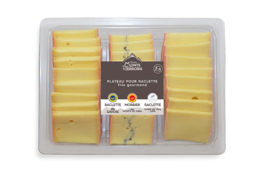 Plateau pour raclette trio gourmand 600g Maison Monts et Terroirs : photo du produit rappelé le 15/12/2023